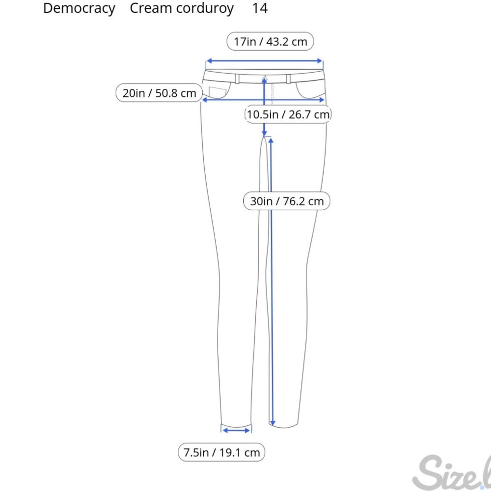 Democracy NWT Ab Solution‎ Natalie Straight Leg Corduroy Jeans Size 14 34x30 - Picture 16 of 16